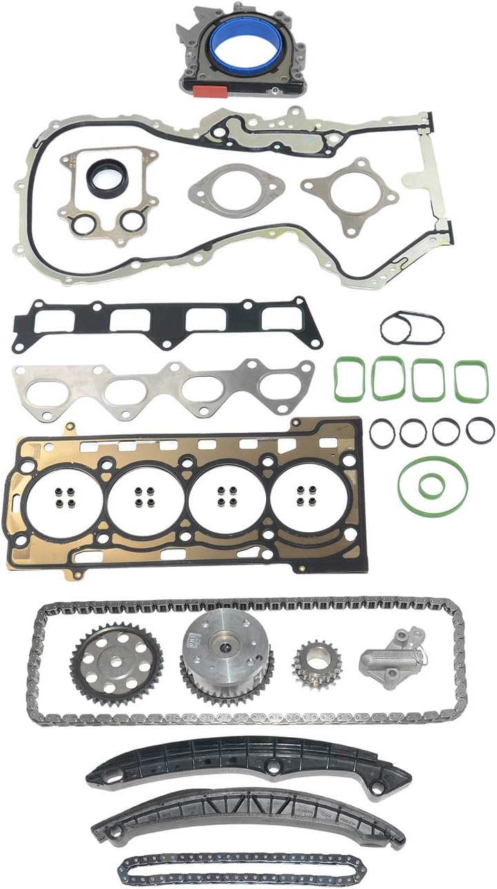 Bisenya Steuerkettensatz VVT &amp; Kopfdeckeldichtungen Kompatibel mit 1.4 TSI CAX CAV CTH BKG AXU 1.6 F