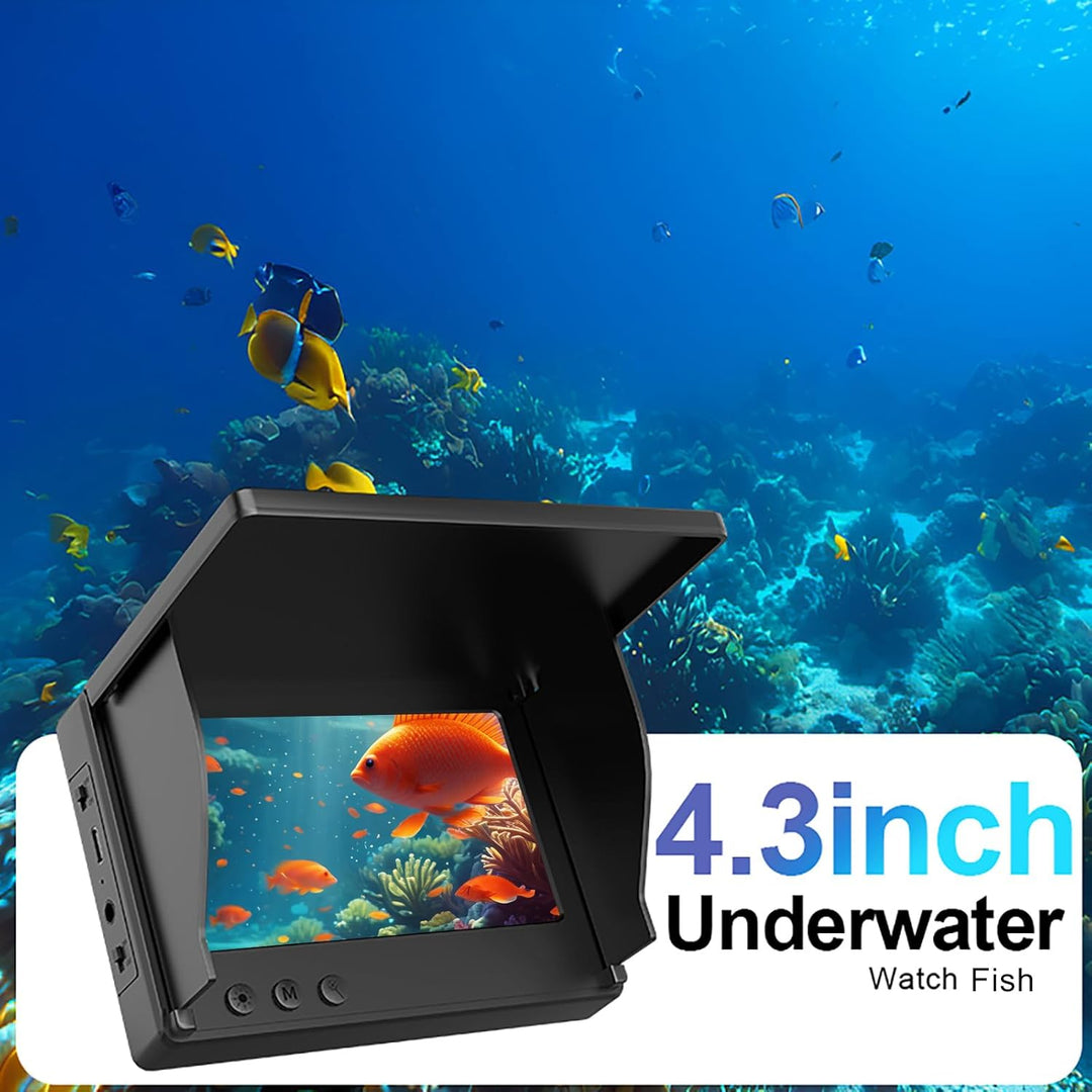 Tragbare Unterwasser-Angelkamera mit 4,3'' Bildschirm, Infrarot-Nachtsicht, wasserdichtem Fischfinde