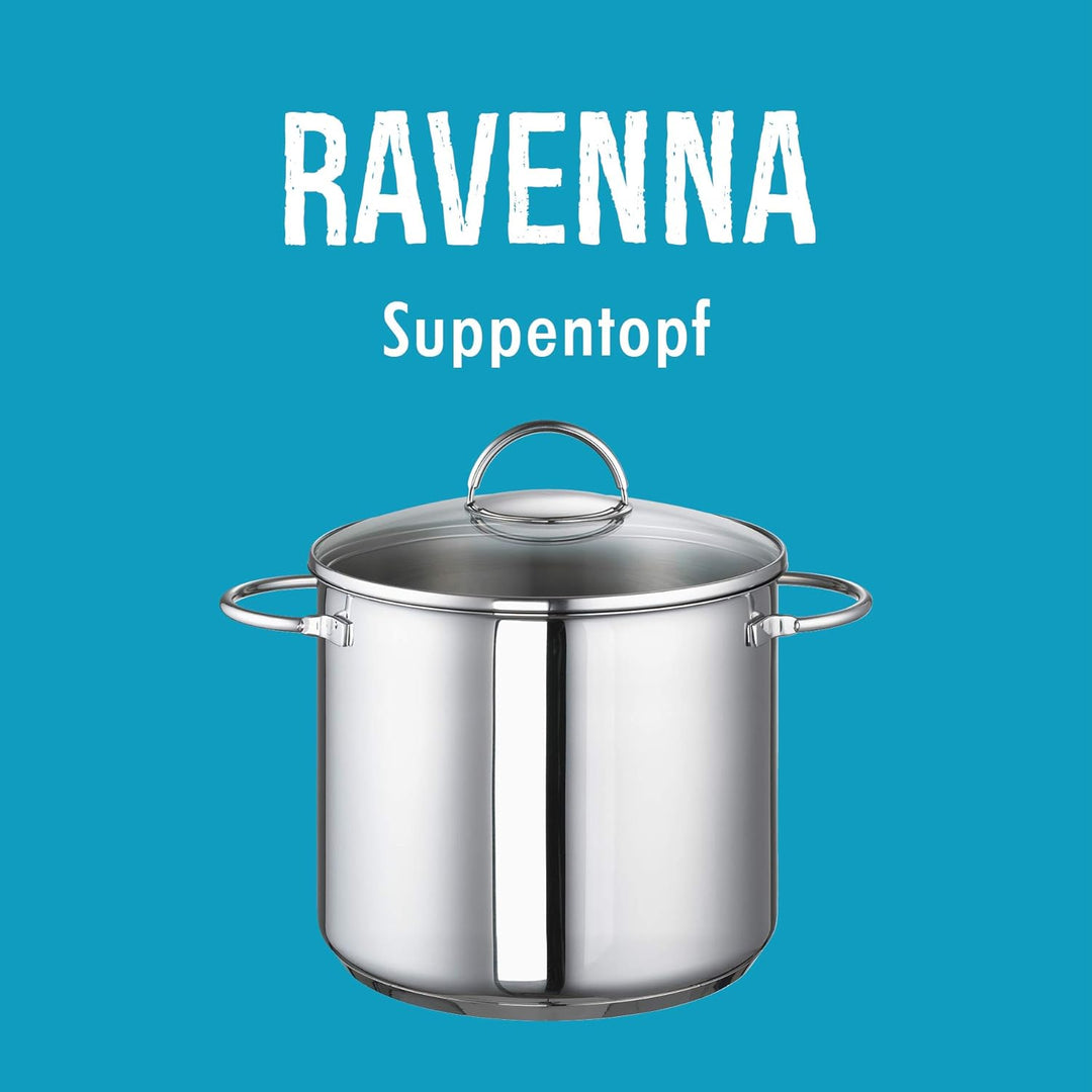 Rohe Germany Ravenna Suppentopf, Edelstahl, Silber, 24 cm, 24 cm