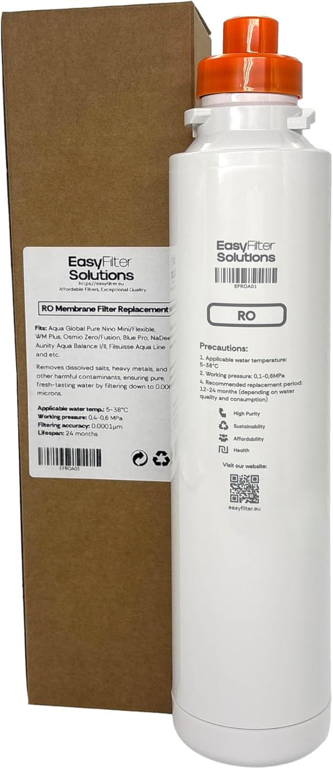 EasyFilter RO-Membran Ersatzfilter passt für Aqua-Global Wasserbar (2018-2024) | Kompatibel mit Pure