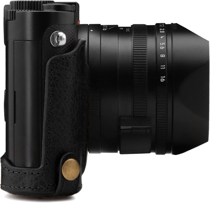 MegaGear MG1402 Leica Q-P, Q (Typ 116) Ever Ready Echtleder Kamera-Case mit Trageriemen - Schwarz, S