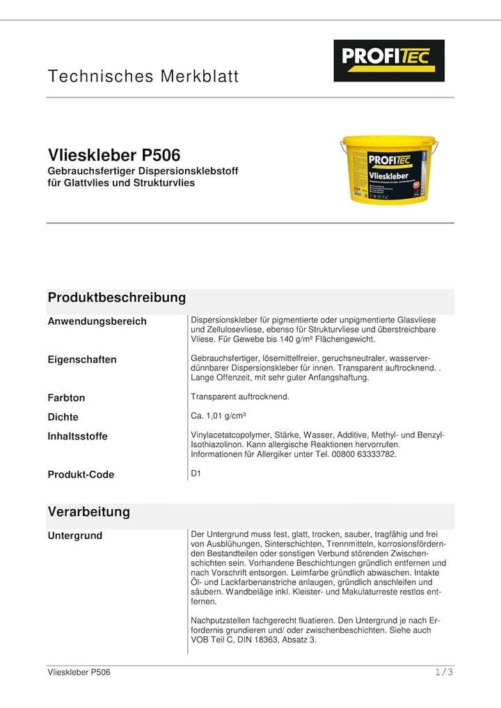 ProfiTec Vlieskleber 16 Kg