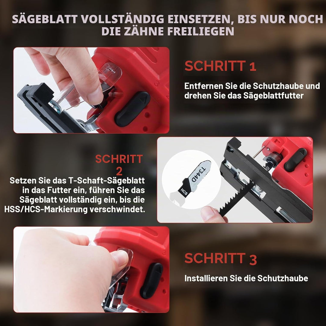 Akku-Stichsäge kompatibel mit Milwaukee 18-V-Akku, bürstenloses Stichsäge-Trennwerkzeug 400 W, 2700