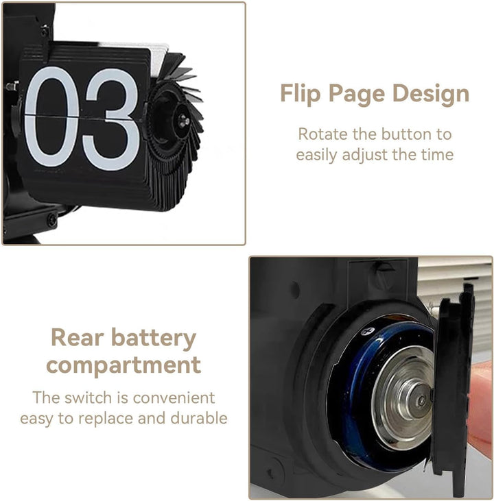 Cyrank Flip Clock, Retro Digital Flip Down Clock Retro Vintage Design Auto Flip Clock Schreibtisch U