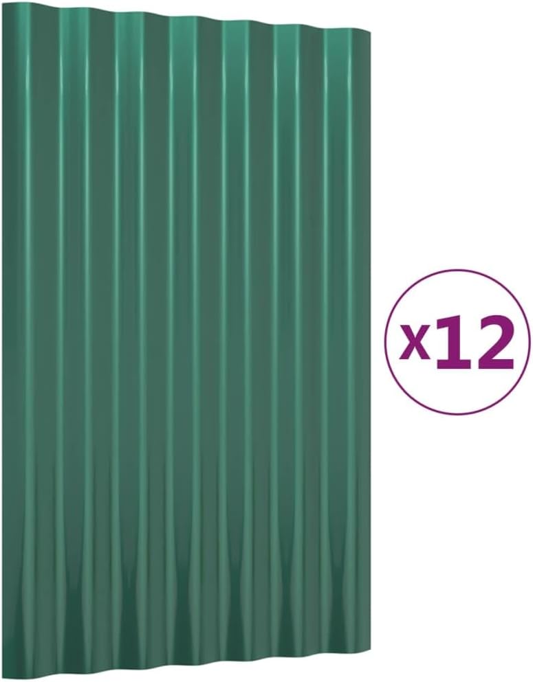 ACAGALA Dachpaneele Wellplatte aus Metall 60 x 36 cm | 12 STK. verzinkte Stahlbleche Wandplatte Meta