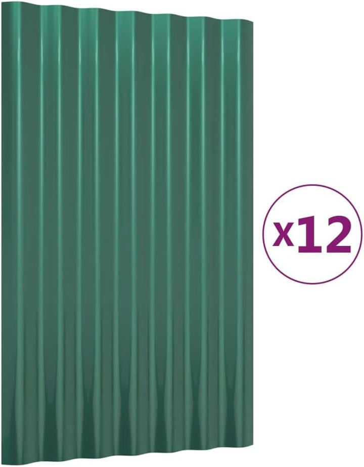 ACAGALA Dachpaneele Wellplatte aus Metall 60 x 36 cm | 12 STK. verzinkte Stahlbleche Wandplatte Meta