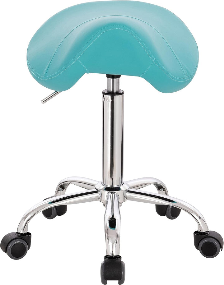 1stuff® Sattelhocker Pony - kompaktes Fusskreuz - gepolsterter Sitz - Höhe bis über 70cm - Rollhocke