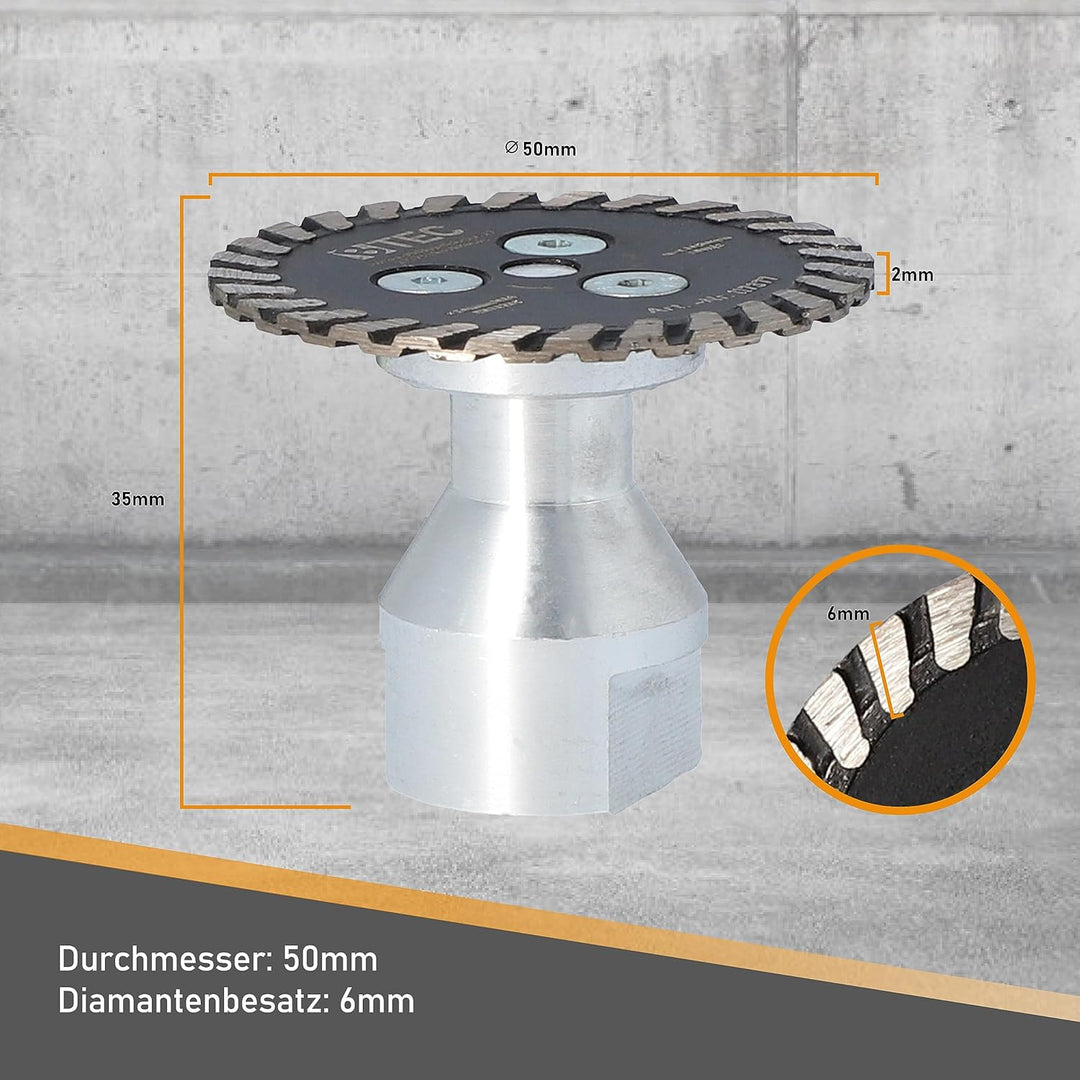 Diamant-Trennscheibe Fliesentrennscheibe Mini Turbo Fliese 50mm M-14 Aufnahme BTEC