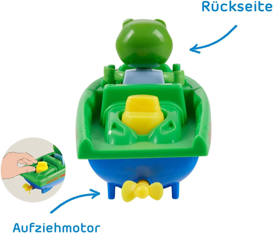 AquaPlay Sportboot mit Aufziehmotor - selbstfahrendes Spielboot, batterielos, Robustes Aufzieh-Syste