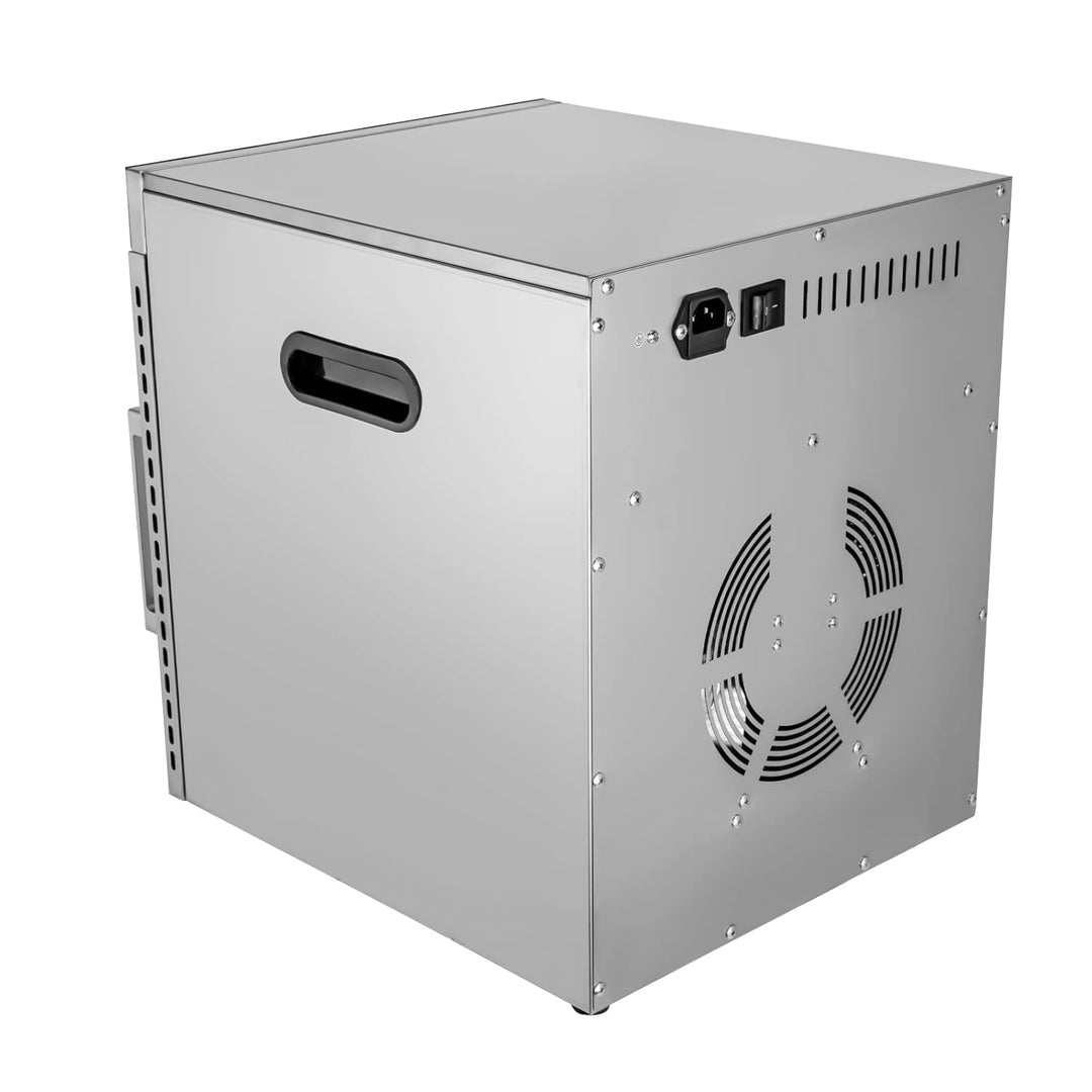 Edelstahl Dörrautomat, 800W Dörrgerät mit Temperaturregelung (30-90℃) und 0.5-24h Stunden-Timer, 10