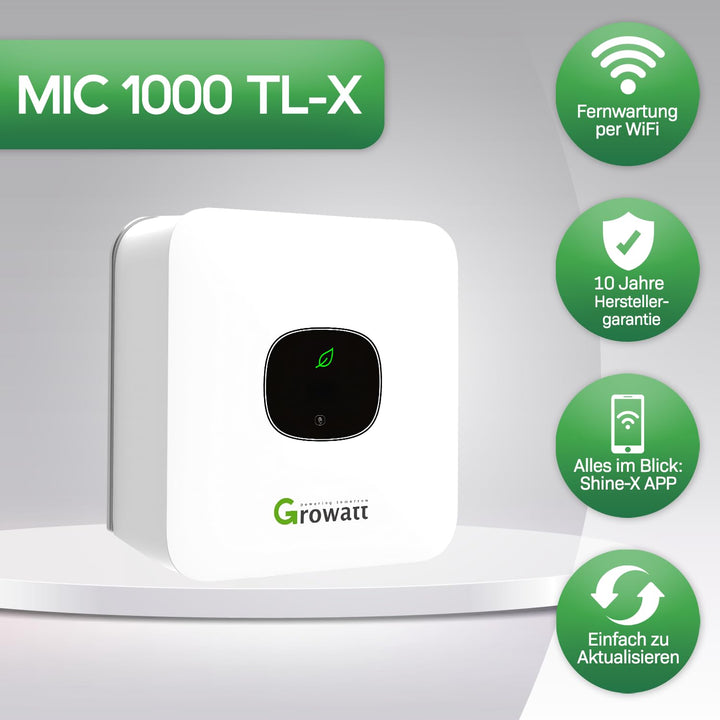 Growatt MIC 1000TL-X Wechselrichter 1000w Inverter VDE Zulassung Photovoltaik MIC-1000TL-X, MIC-1000