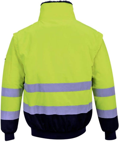 Portwest Hi-Vis Warnschutz 3-in-1 Pilotjacke, Grösse: S, Farbe: Gelb/Schwarz, PJ50YBRS S gelb / schw