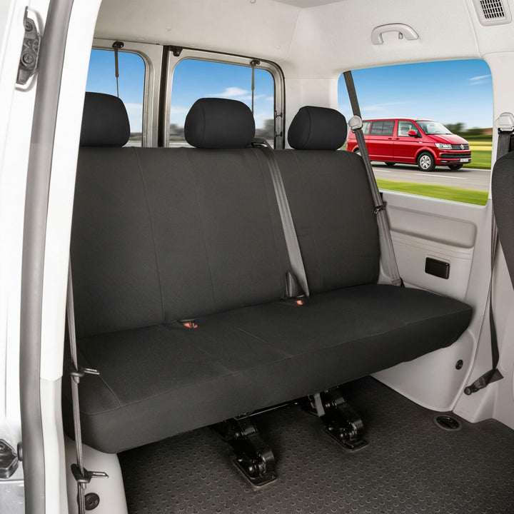 Walser Transporter Sitzbezüge Auto kompatibel mit VW T5, 3er Bank Pritsche, Auto Sitzbezüge aus Stof