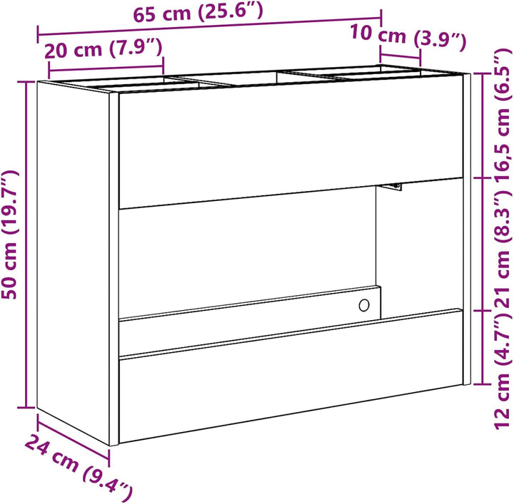 vidaXL Sonnenschirmhalter Graues Sonoma 65 x 24 x 50 cm Holzwerkstoff, Stylischer Halter, moderner R