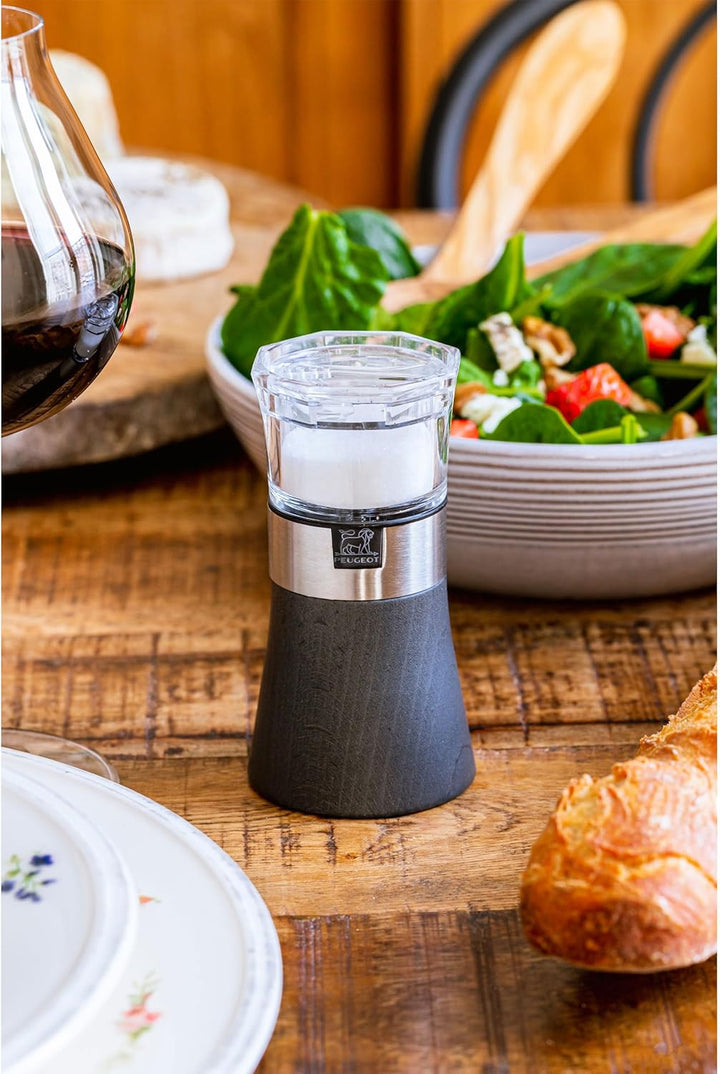 PEUGEOT - 2-in-1 Pfeffermühle + Salzspender Oslo 11 cm - Mit schwarzem Pfeffer - Aus Holz mit PEFC-S