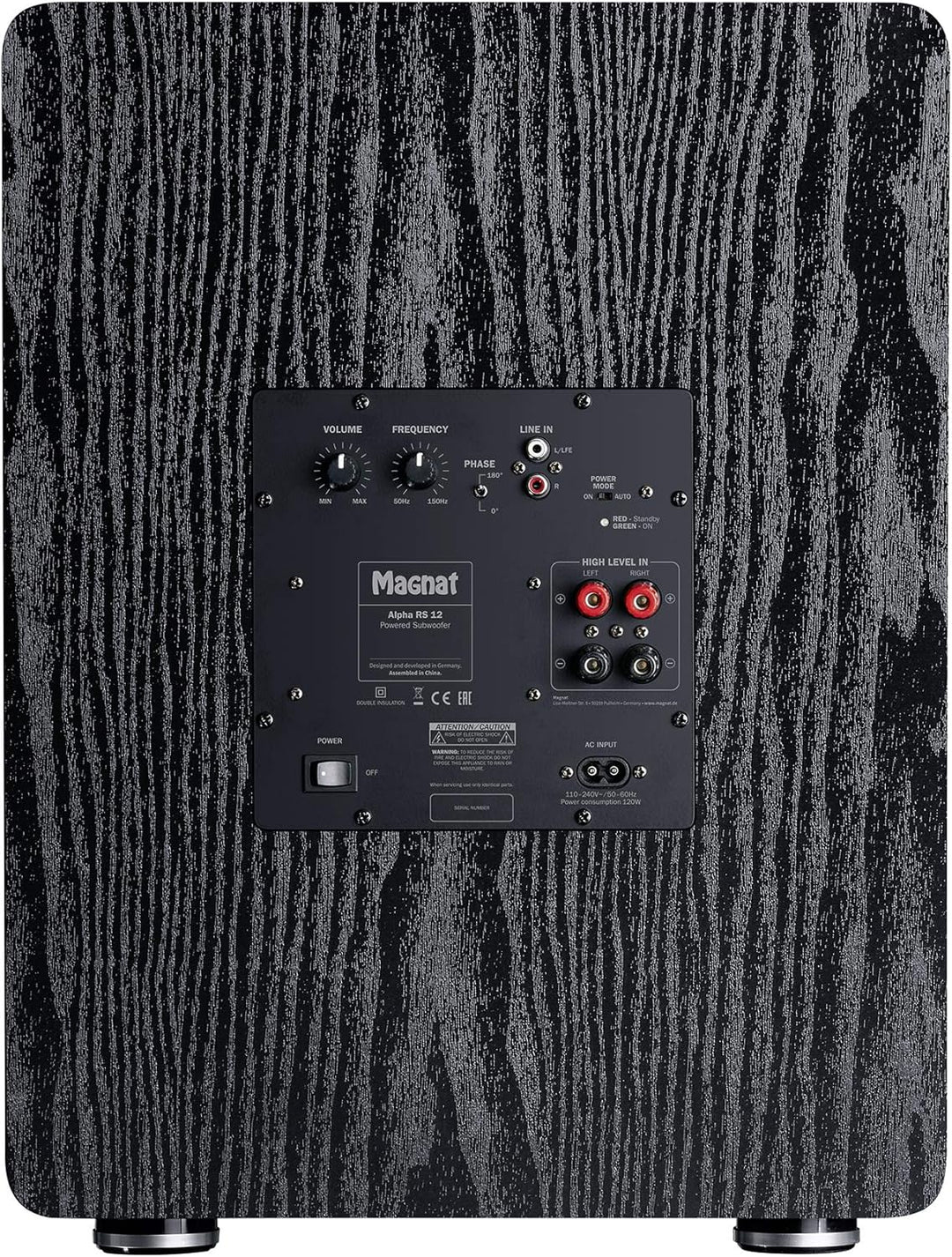 Magnat Alpha RS 12, Aktivsubwoofer mit 300 mm grosser Membran und bis zu 240 Watt Leistung Schwarz,