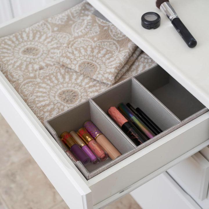 Household Essentials Deep 3 Section Drawer Organizer Box for Storage | 12 in x 6.13 in x 3.13 in | G