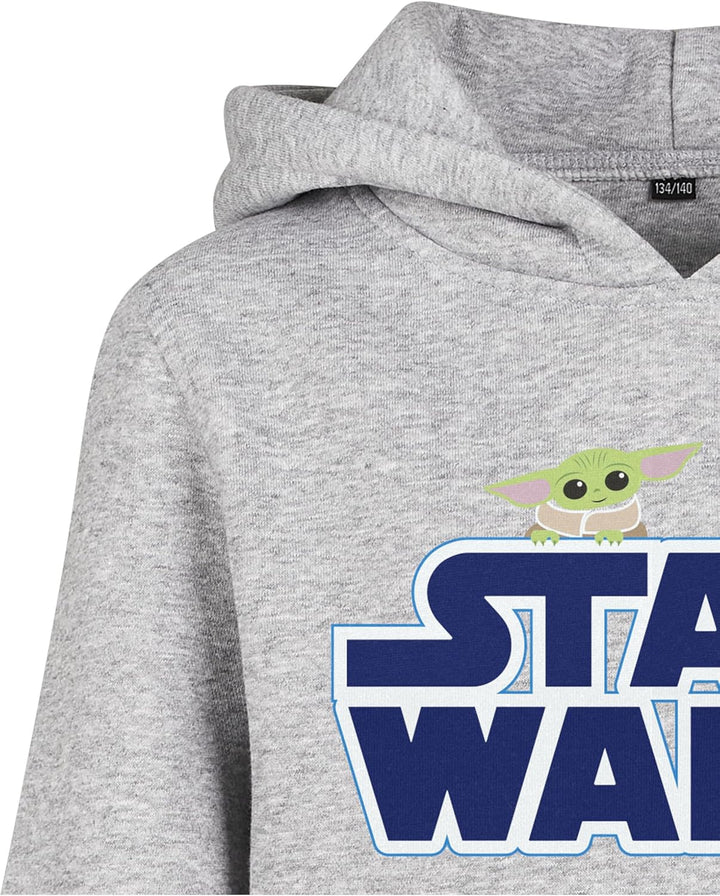 Mister Tee Kinder Kids Star Wars Blue Logo Hoody 134/140 Heather Grey