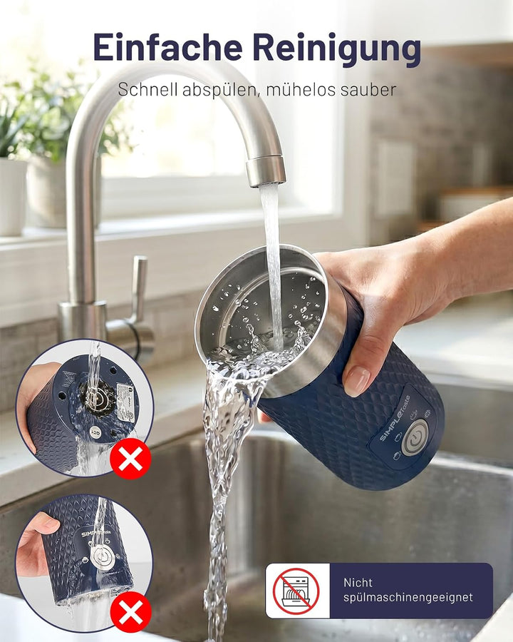 SIMPLETASTE Milchaufschäumer Elektrisch Automatisch Dunkelblau, Dunkelblau