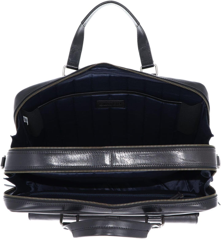 Leonhard Heyden Roma - Aktentasche 2 Fächer. mit Vortasche Leder 15" 41 cm schwarz, Schwarz