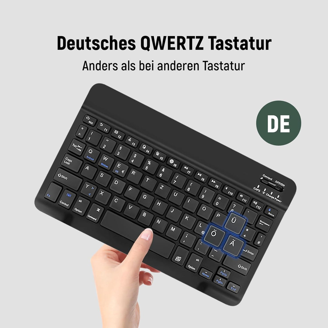 Hülle mit Tastatur für Samsung Tab S6 Lite (Deutsches QWERTZ), Galaxy Tab S6 Lite Hülle mit Pencil H