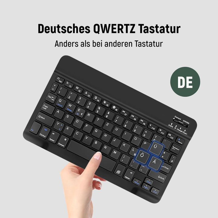 Hülle mit Tastatur für Samsung Tab S6 Lite (Deutsches QWERTZ), Galaxy Tab S6 Lite Hülle mit Pencil H