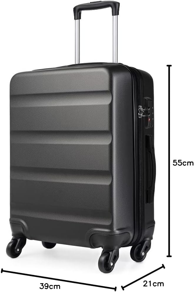 KONO Koffer Trolley Handgepäck Leicht Hartschalenkoffer aus ABS Reisekoffer mit 4 Rollen Handgepäck