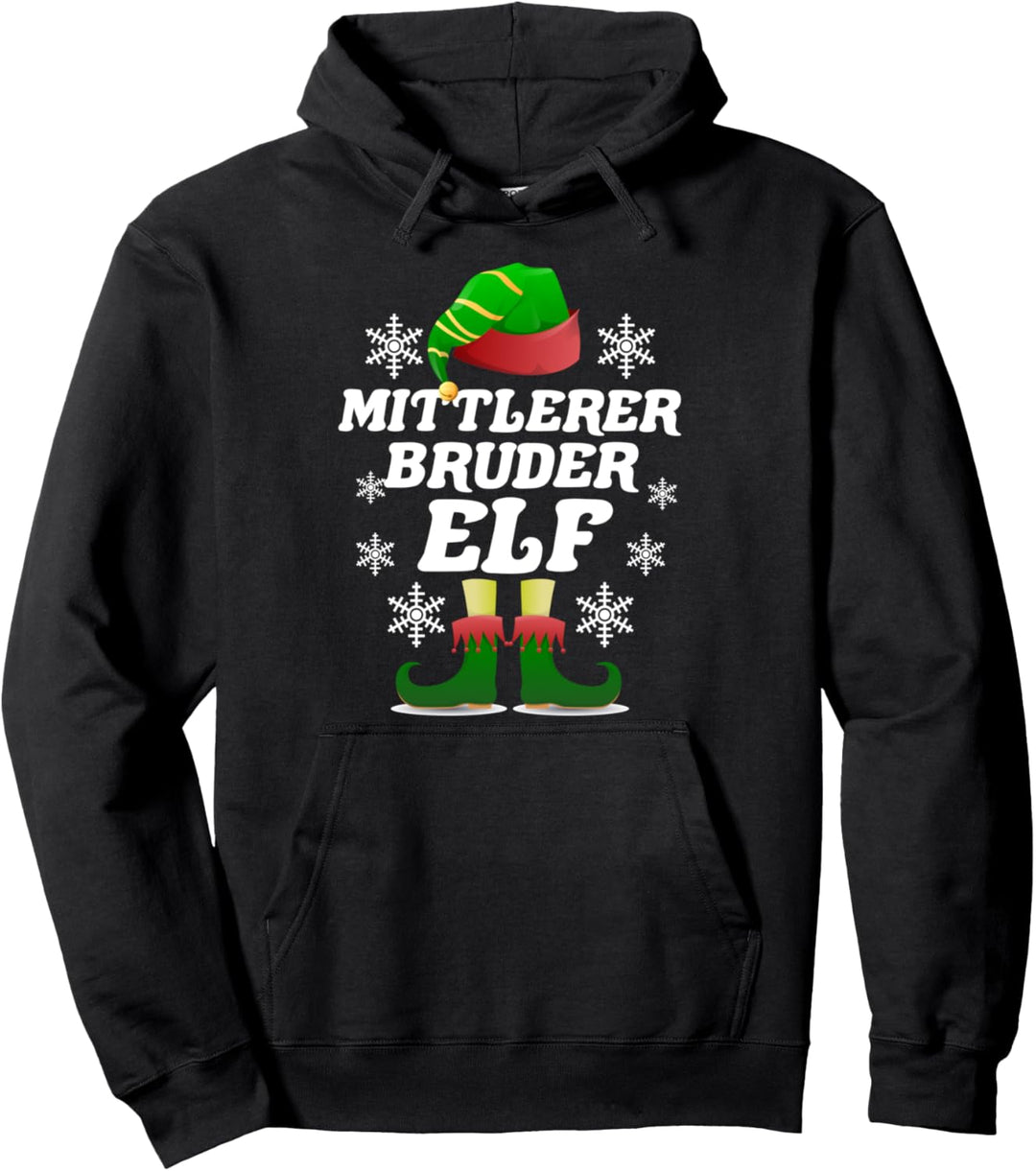 Mittlerer Bruder Elf Elfen Weihnachten Weihnachtself Pullover Hoodie