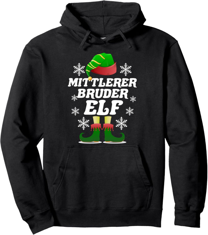 Mittlerer Bruder Elf Elfen Weihnachten Weihnachtself Pullover Hoodie