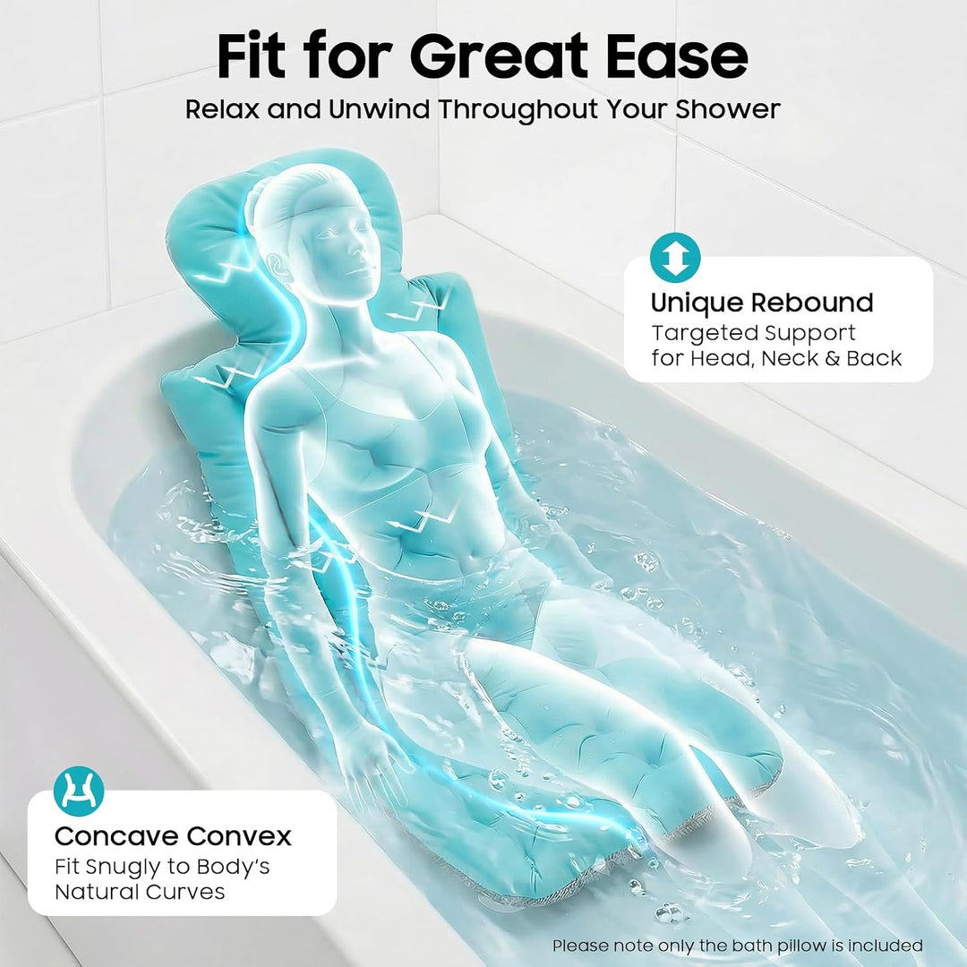 Badewannenkissen mit Saugnäpfen für Indoor Badewannen Badezimmer Gebrauch | Einfache Reinigung &amp; Auf