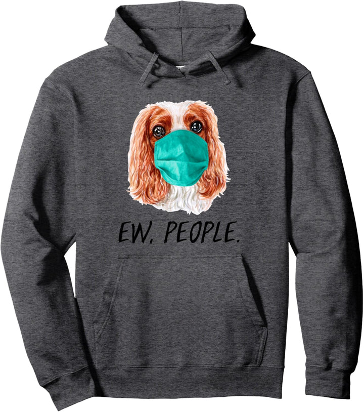 CAVALIER SPANIEL mit Gesichtsmaske Mundschutz Hund EW PEOPLE Pullover Hoodie