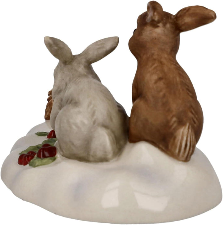 Goebel Weihnachtsfigur Winterwald auf Futtersuche, aus Porzellan gefertigt, Höhe: 5cm, 66-704-20-1