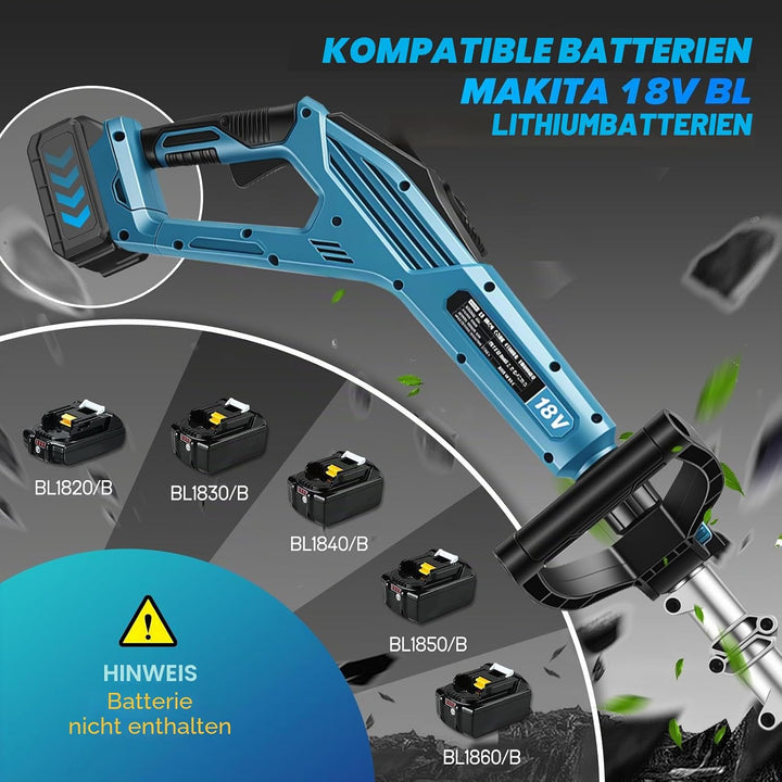 Rasentrimmer, 15 Zoll kabelloser Rasenmäher Kantenschneider, Akku Rasentrimmer, für Maki-TA, bürsten