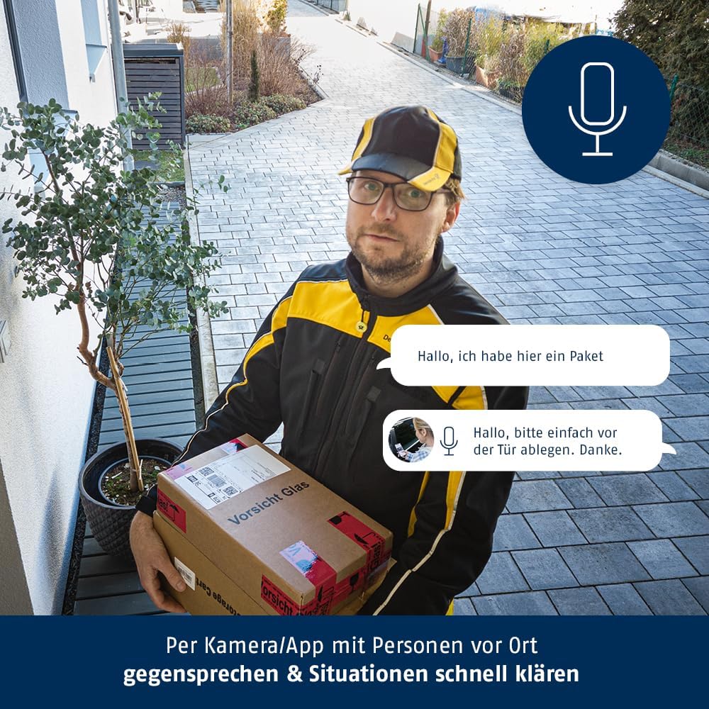 ABUS WLAN Licht Aussen-Kamera (PPIC46520) – Smarte Überwachungskamera mit Aussenleuchte, Personenerk