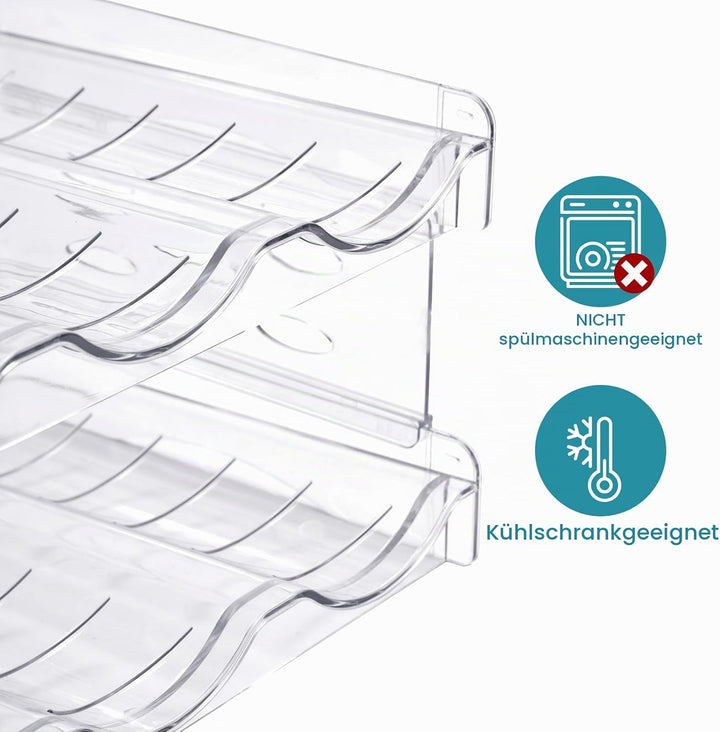 Flaschenregal Kühlschrank Flaschen Organizer, Stapelbares Weinregal &amp; Dosenregal, Transparenter Flas