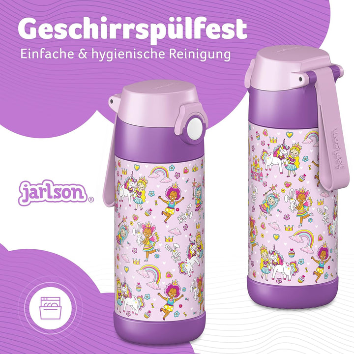 Jarlson® Trinkflasche Kinder - Thermo Edelstahl Wasserflasche - BPA frei - auslaufsicher - Kinderfla