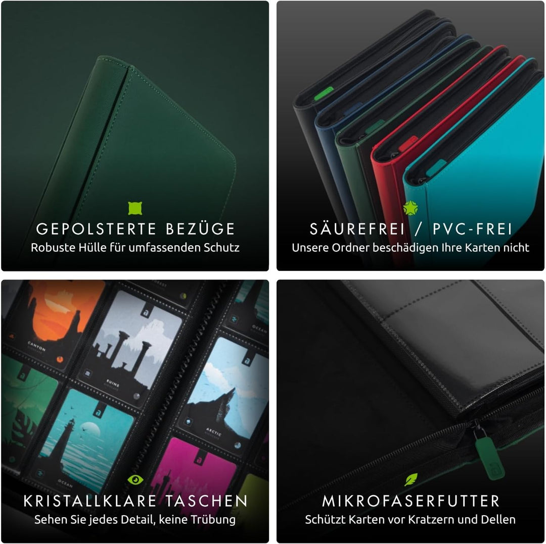 Vault X Premium eXo-Tec Zip Heftmappe - 12 Fächer Sammelkarten Trading Cards Mappe - 480 Fächer mit
