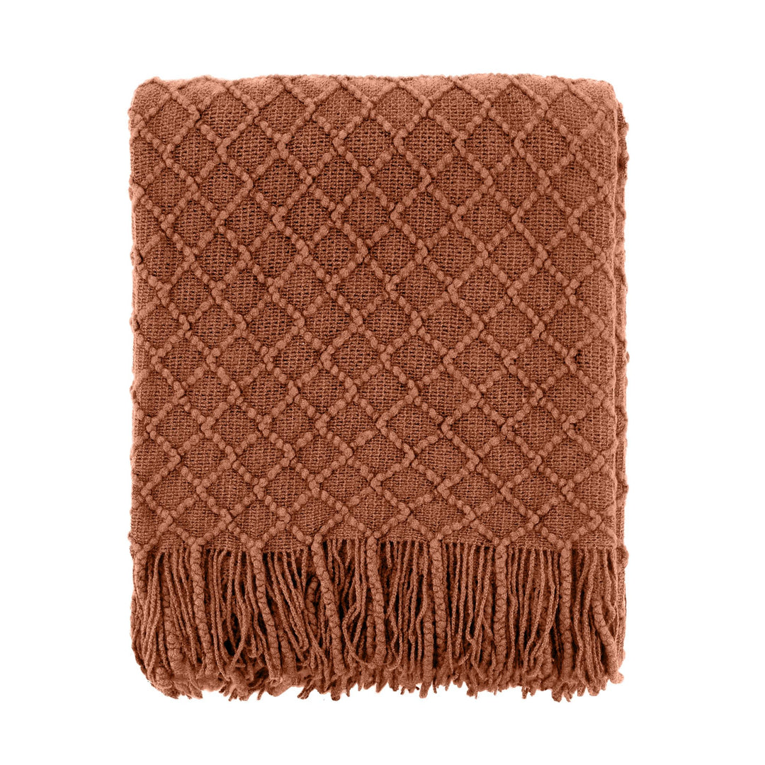 CREVENT Landhaus-Stil Boho Strickdecke für Couch Sofa Sessel Bett Wohnzimmer Dekoration, Weich Warm