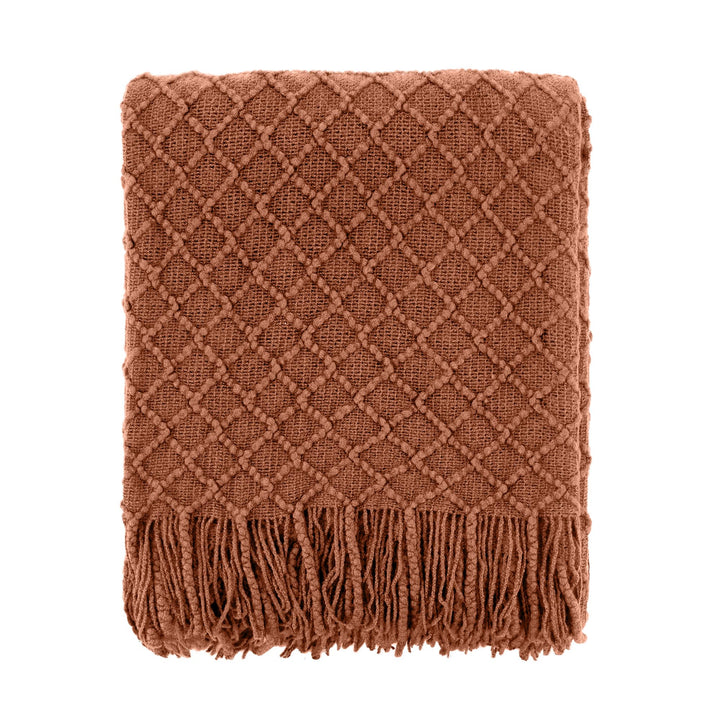 CREVENT Landhaus-Stil Boho Strickdecke für Couch Sofa Sessel Bett Wohnzimmer Dekoration, Weich Warm