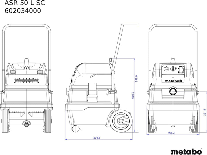 Metabo Allessauger ASR 50 L SC (602034000) Karton; mit elektromagnetischer Abrüttlung, Luftleistung