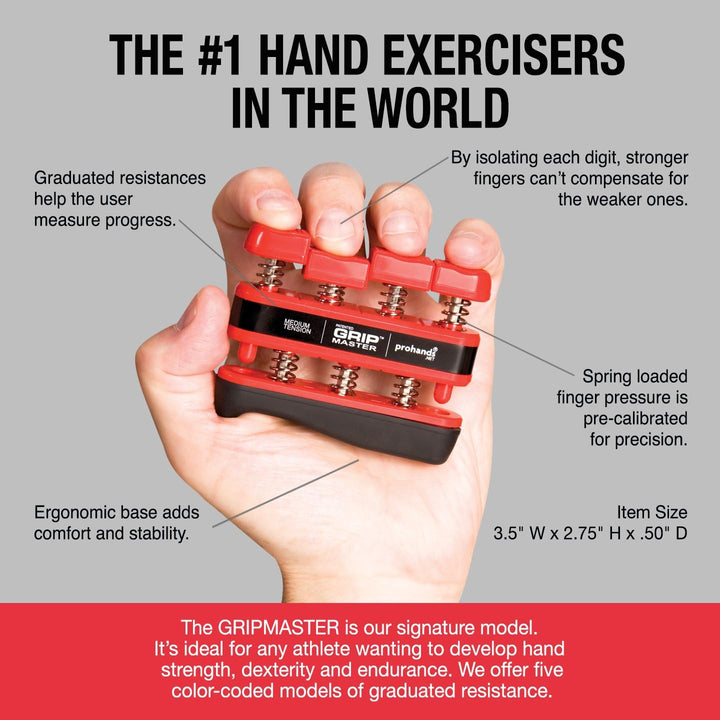 Grip Master prohands Finger & Armtrainer 230x140 Red