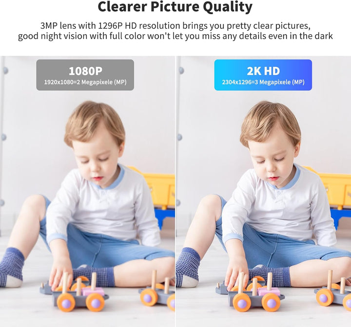 VSTARCAM Innen-Überwachungskamera mit Dual-Lens 8 GB Micro SD Karte, EIN TIPP Anruf, PIR Bewegungser