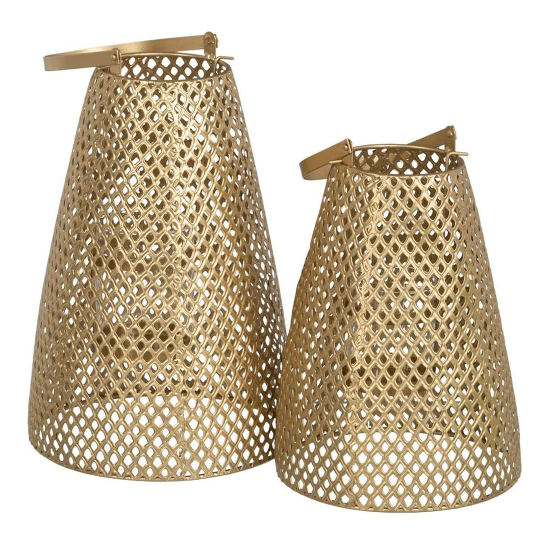 Laterne Kerzenhalter Gold Metall 20 x 20 x 31 cm (2 Stück)