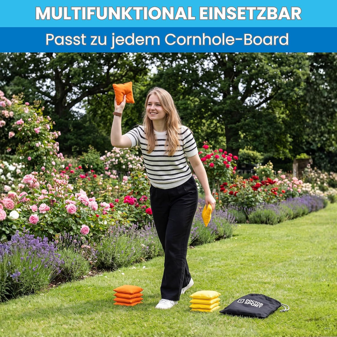 DOCTOR SPORT │ Original Cornhole Bean Bags (8-teilig) │ 15 x 15 cm │ 400 g │ Aus Bester Verarbeitung