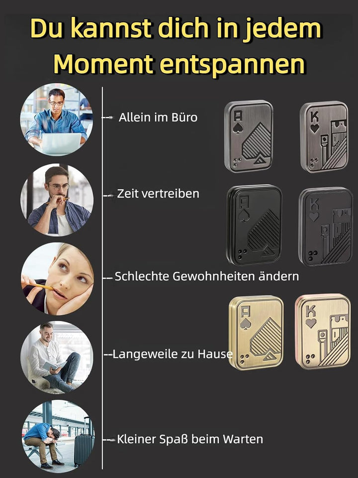 Metall-Fidget-Slider, Pop-Fidget-Spielzeug Poker Push Card für Jugendliche und Erwachsene, Geschenk