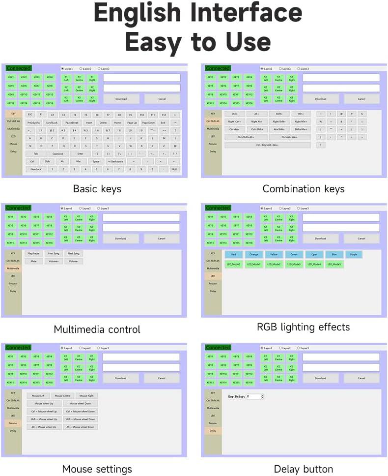 BRIMFORD Programmierbare Mini-Tastatur, programmierbar, 2,4 G, kabellos, USB-C, mechanisch, Hot-Swap