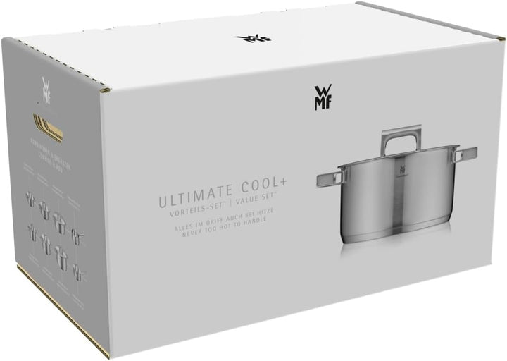 WMF Ultimate Cool Kochtopf klein 24 cm, Edelstahldeckel, Bratentopf Induktion 4,1l, Cromargan Edelst