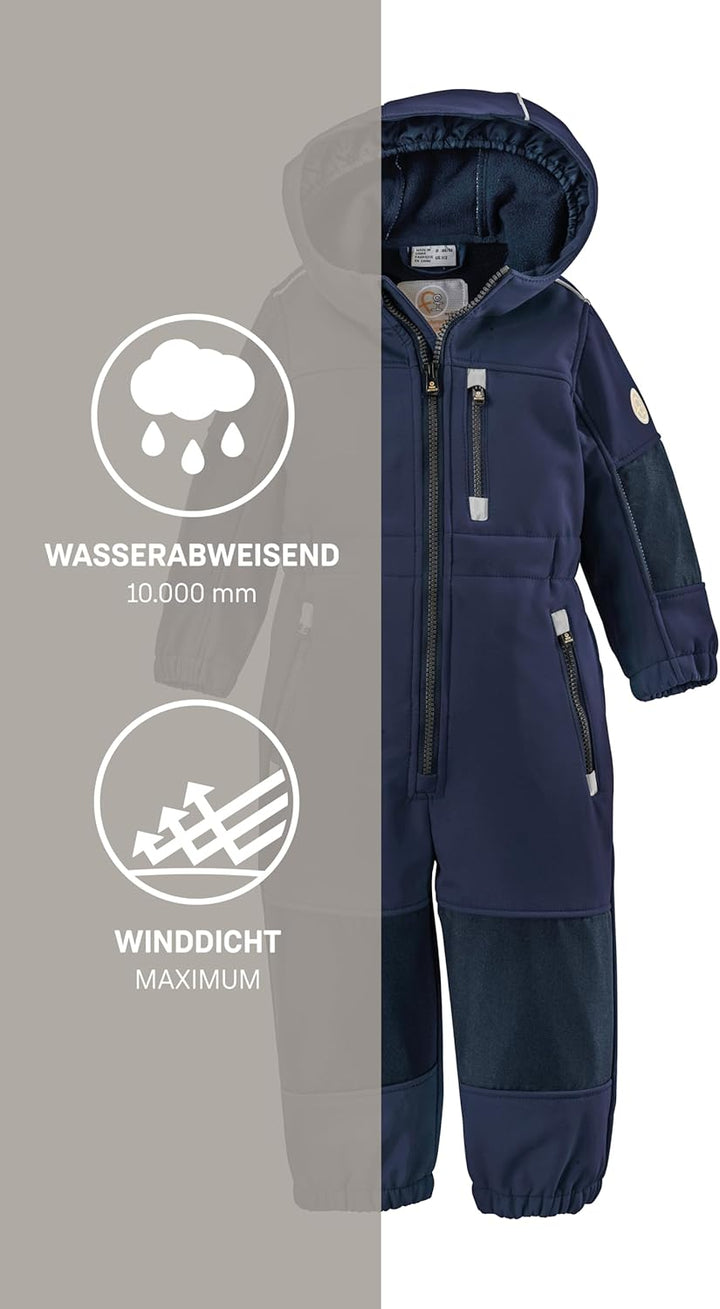 first instinct by killtec Jungen Fiow 35 Mns Onpc Softshell Overall mit Kapuze 98-104 dunkelblau, 98