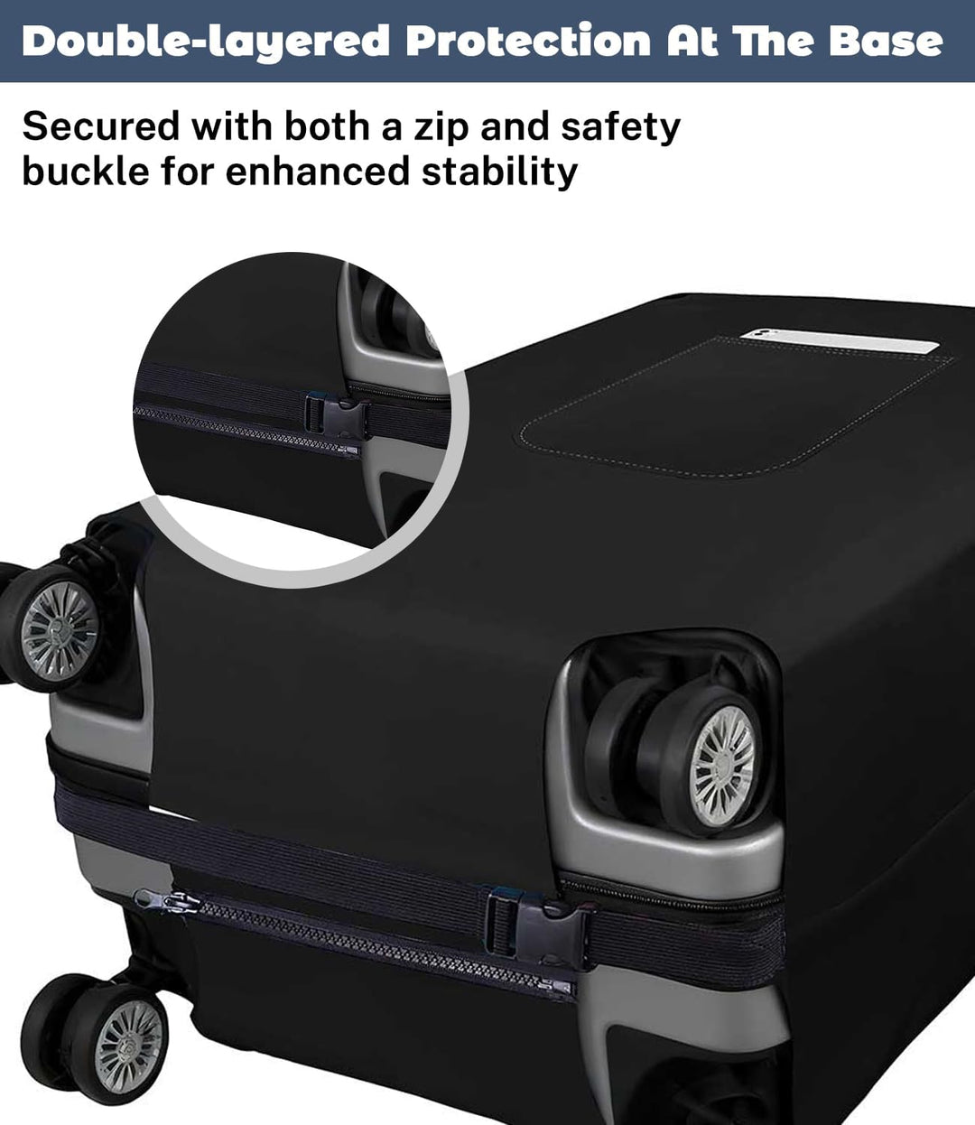 Morbuy Elastisch Kofferschutzhülle, Gross Kofferhülle Schwarz mit Reissverschluss, Suitcase Luggage