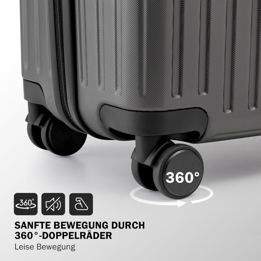 COOLIFE Koffer Trolley-Koffer Hartschalen-Koffer Rollkoffer Reisekoffervon ABS-Material mit TSA-Schl